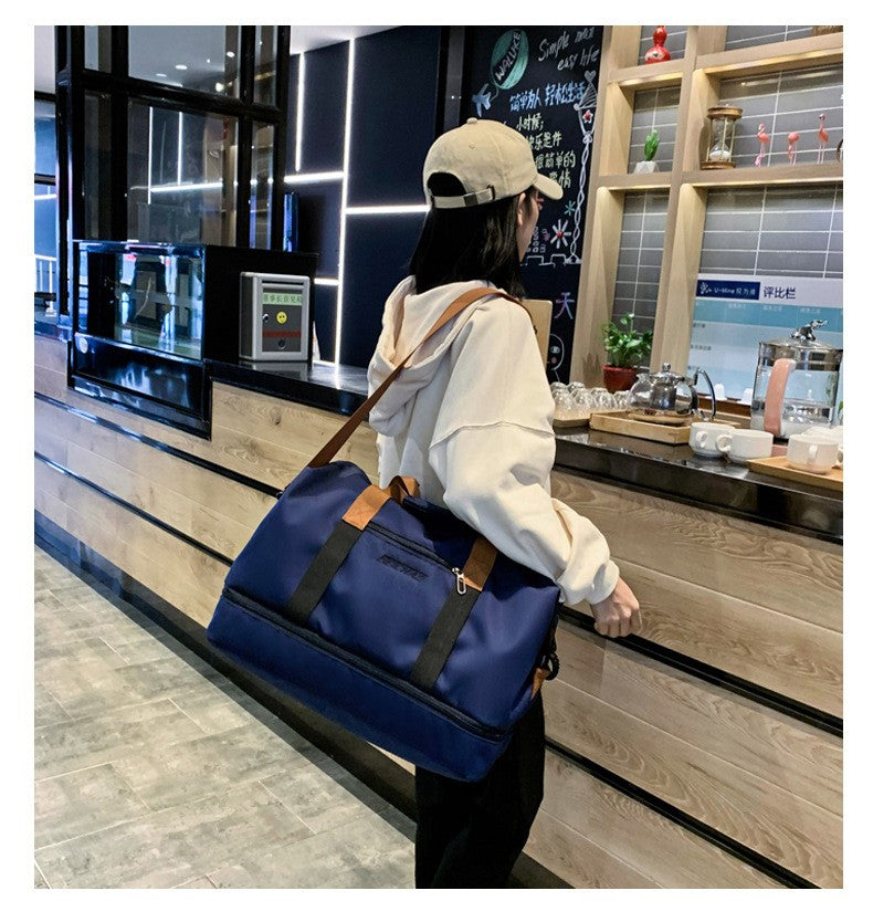 Mala de Viagem Esportiva de Grande Capacidade Bolsa de Viagem de Curta Distância Portátil Bolsas de Fitness Bolsa de Ombro Transversal Bolsas Masculinas Esportivas Impermeáveis ​​B
