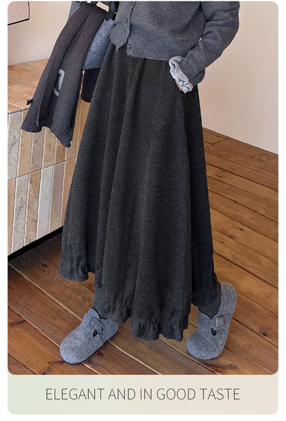 LOUISYAO Sweet Vintage Bouquet Skirt 2025 Winter Skirts Ofice Lady Fashion Premium  Senior Exquisite Long Women's A-Line Skirt