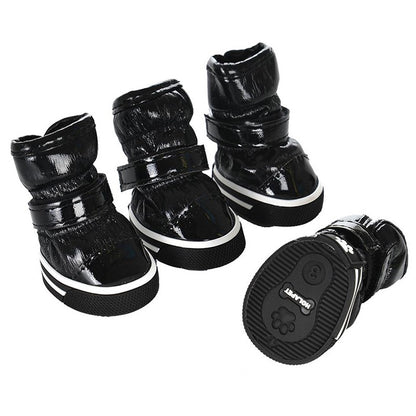 4 unidades/conjunto de sapatos de inverno para cães, botas de neve quentes com forro de lã, sapatos à prova d'água para filhotes de gato, acessórios para cães chihuahua e yorkie