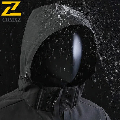 Spring Autumn New Men Casual Jacket Men Outdoor Windproof Waterproof Athletes Jacket Coat Detachable Hat Jackets Male M-5XL