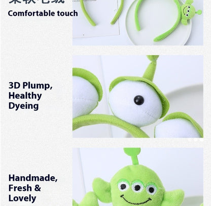 Disney Pixar Toy Story Alien Plush Headband Anime Figura Cosplay Acessórios de Cabelo Alienígena Argola de Cabelo Tiara Desenho Animado Presente Infantil