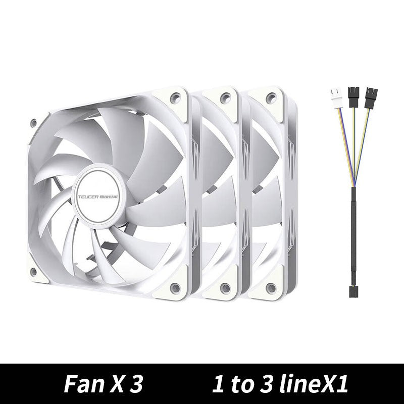 TEUCER PC Computer Case Fan PWM 4 Pin 120mm Silent 12CM Fan CPU Cooler Cooling Fan Cooling Radiator Fan 12V Adjust Fan Speed