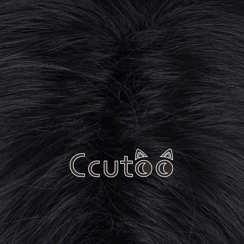 Peruca Curta Preta Anime Portgas D. Ace Cabelo Sintético Resistente ao Calor Perucas Cosplay + Touca de Peruca