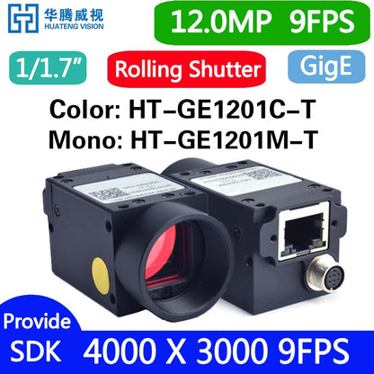 Gigabit Ethernet GigE Visão Computacional Câmera Industrial Colorida Rolling Shutter Montagem C Fornece SDK Windows Linux Demonstração Python