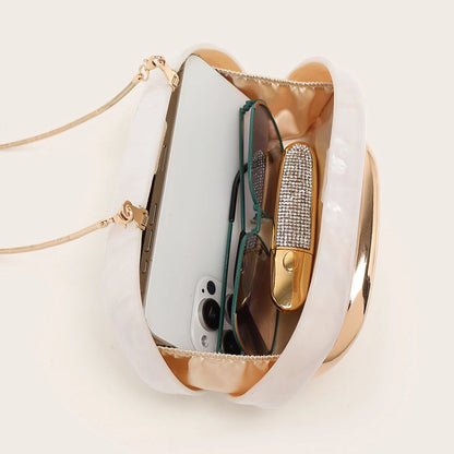 2025 Fashion Women Luxury Evening Banquet Clutch Bag Bride Metal Shoulder Wedding Purse Party Crossbody Day Closure Box Handbag