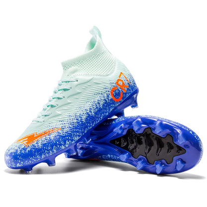 Men's High Tops Lace Up Soccer Cleats, Lightweight Professional Athletic Football Cleats Mens Athletic Shoes for Training Soccer