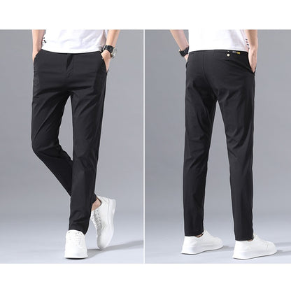 Calças Masculinas de Negócios Sociais Casual Caqui Verde-claro Perna Reta Clássica Slim Fit Venda Quente Fina Masculina