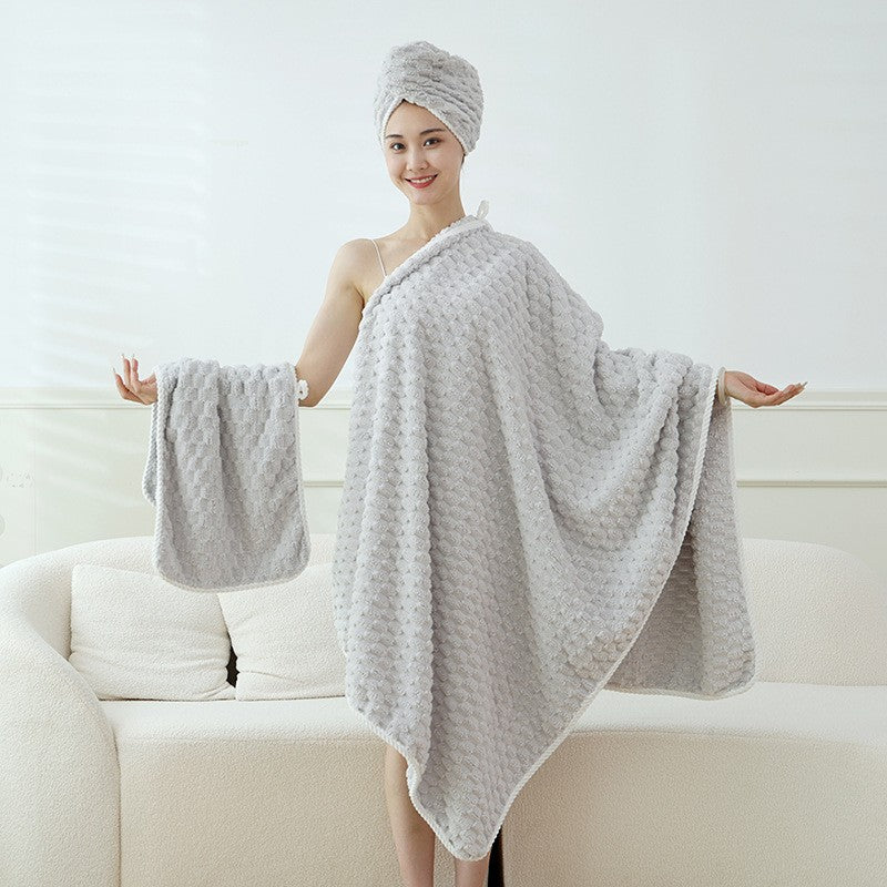 Super Soft and absorbs water and dries quickly,  It is softer than pure cotton and the towel?bath towel and hair dryer