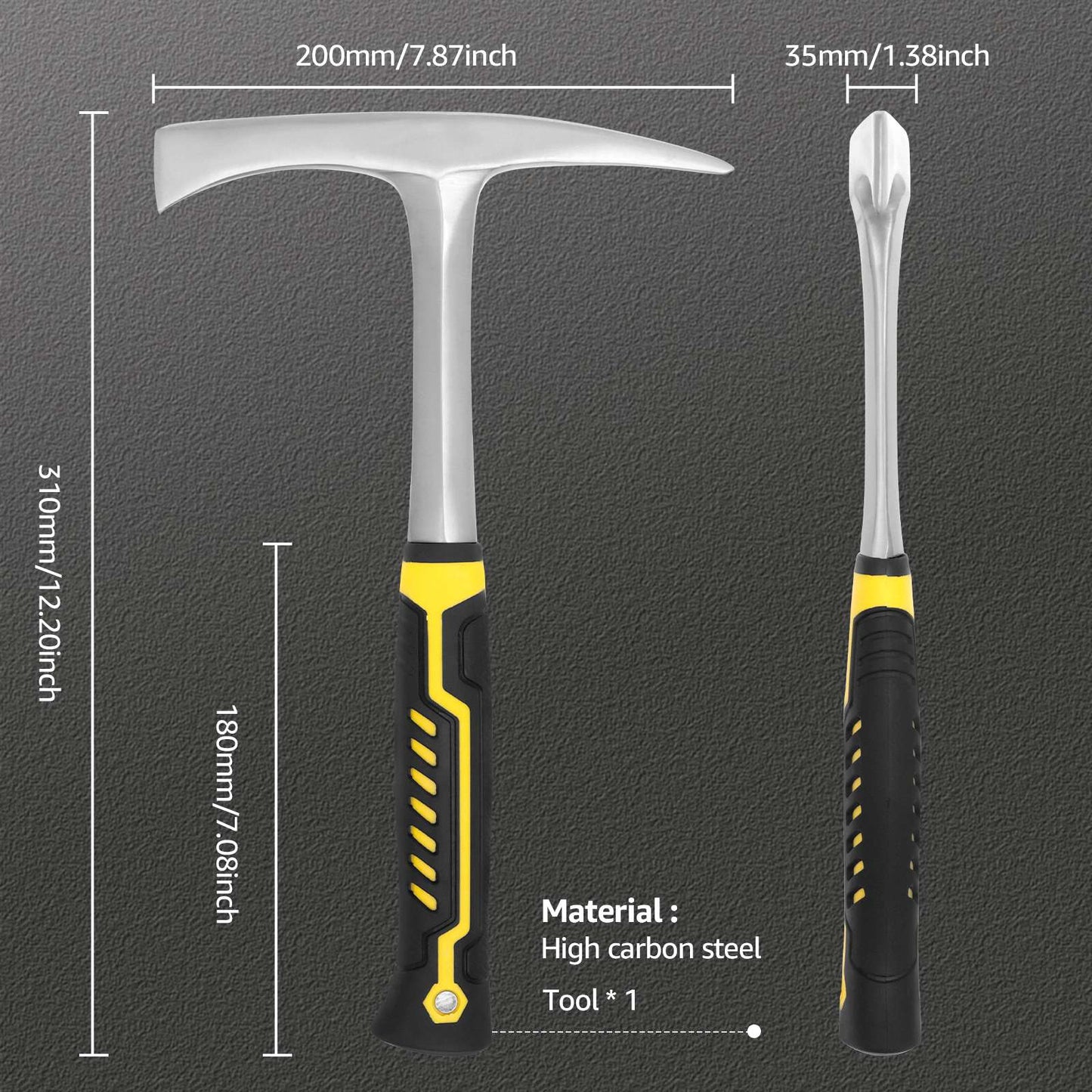 Martelo Picador de Solda de Aço Carbono de Alto Teor com Cabeça de 14oz e Cabo Ergonômico Antiderrapante para Retificação de Rebarbas