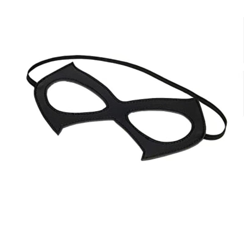 Adjustable Leather Cat Mask for Cosplay Mardi Gras Ball Halloween Costume Adult Size with Eye Holes