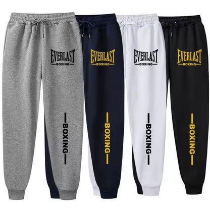 2025 Autumn Winter EVERLAST Printed Running Pants Men Women Outdoor Sports Fitness Pants Jogging Fleece Casual Sports Pants
