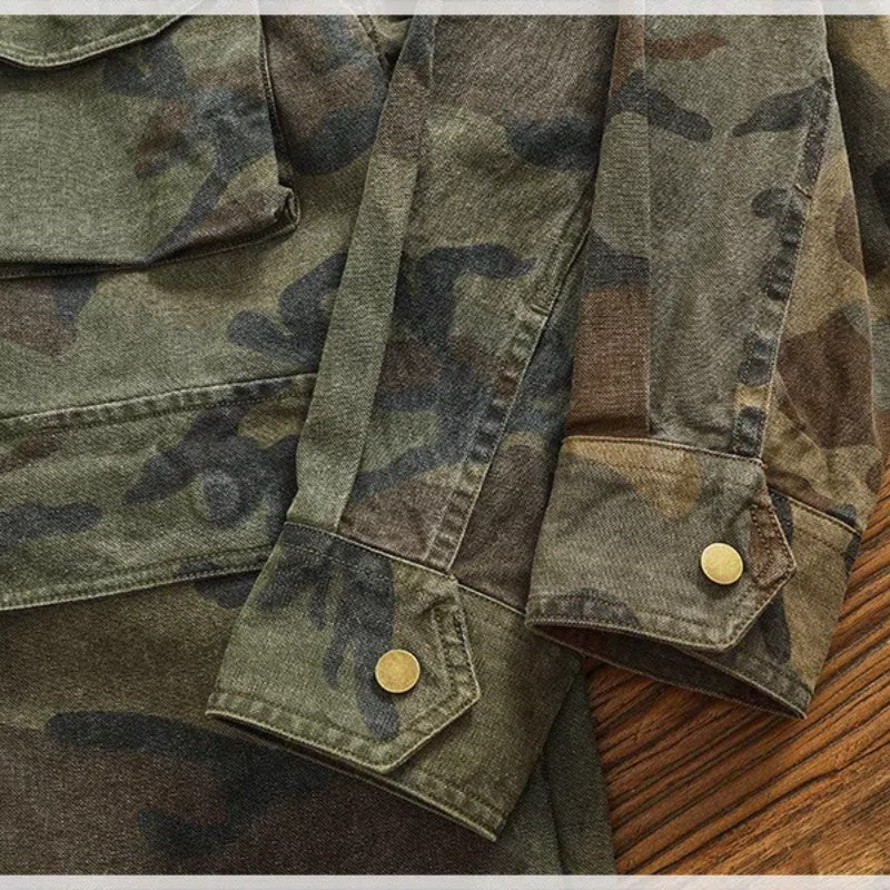 Casual cargo shirt camouflage coat fall new men's coat large pocket function stylish outdoor jacket