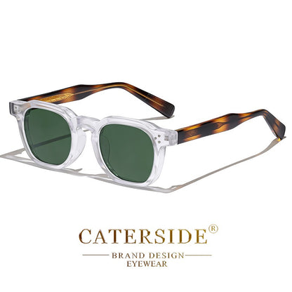 Óculos de Sol Retrô Punk CATERSIDE Masculino Armação Pequena Quadrada Design Personalizado Óculos de Sol Feminino Viagem Festa Negócios Festival Presente