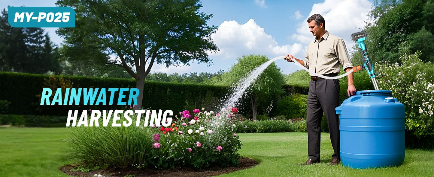 Seesii Cordless Stick Water Transfer Pump Handheld Portable Utility Sump Pump 3/4" Outlet for Pool/Garden/Pond/RV/Boat Draining