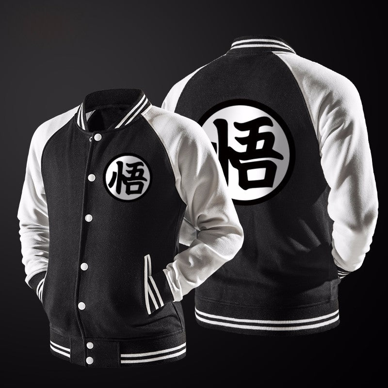 Anime Japanese Son Goku Baseball Jacket Cosplay Cartoon  Mens Warm Coat Spring Autumn Overcoat Fleece Hoodies jaqueta masculina