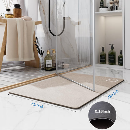 Tapete de Banho de Pedra Diatomácea Tapete de Banho de Terra Diatomácea Super Absorvente Antiderrapante 3,5MM de Espessura Tapete de Banho para Chão de Banheira
