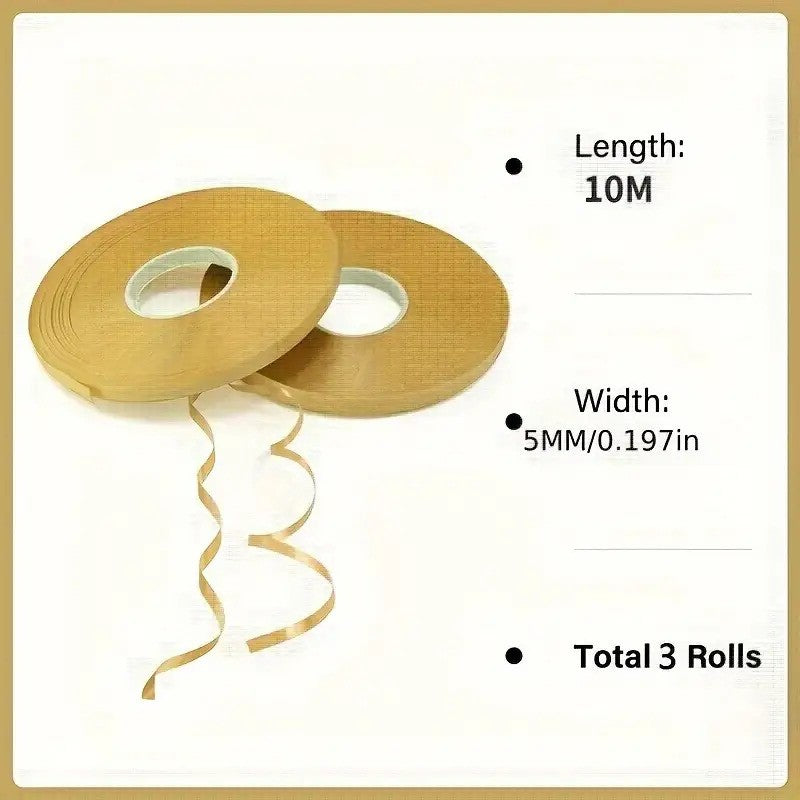 3Roll gold Curly Balloon Ribbon?Wide5mm?Each roll is long393.7Inch——Christmas Decoration?Holiday Wedding?Elegant metallic sheen?