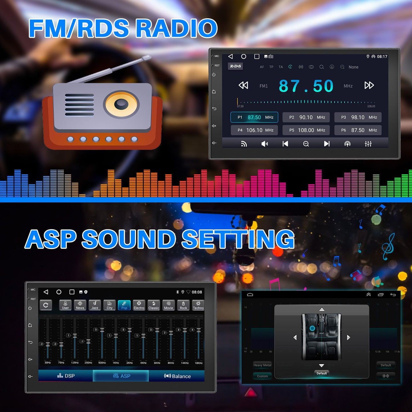 ESSGOO Car Radio Wireless Carplay Android Auto 2 Din 7"/9" GPS Navigator MP5 Player Glass Screen  Wi-Fi FM BT Car Stereo