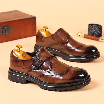 British Style New Oxford Shoes Men's Thick Soled Carved Blok Wedding Leather Shoes High-quality Designer Business Formal Loafers