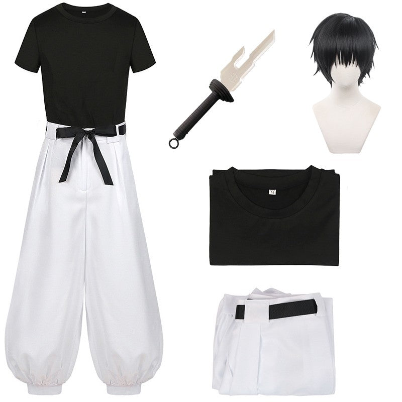 Jujutsu JJK Manga Anime Fushiguro Toji Satoru Gojo Cosplay Costume Wig T-shirt Pants Rose Net Halloween Christmas Gift
