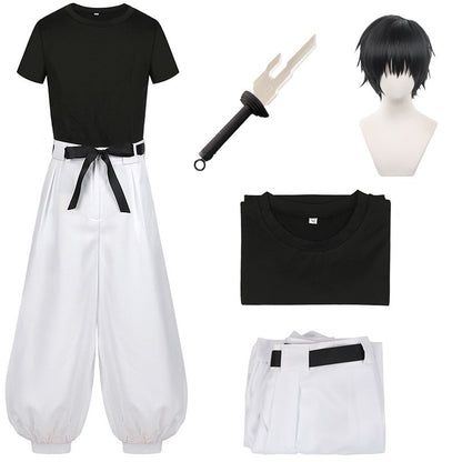 Jujutsu JJK Manga Anime Fushiguro Toji Satoru Gojo Cosplay Costume Wig T-shirt Pants Rose Net Halloween Christmas Gift
