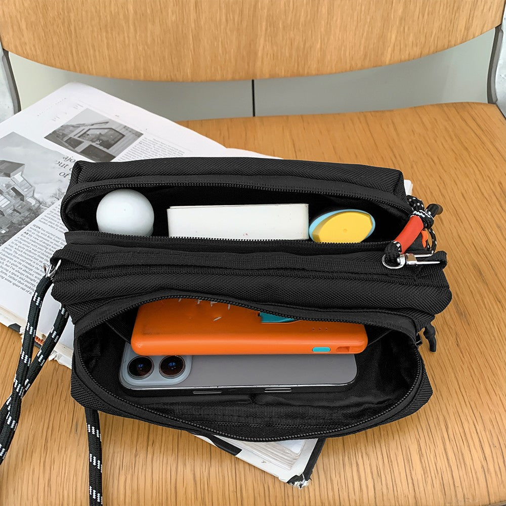 Men's Crossbody Bag, Casual Large-Capacity Daily Travel Water Bottle Umbrella Shoulder Bag, Lightweight Sports Phone Bag