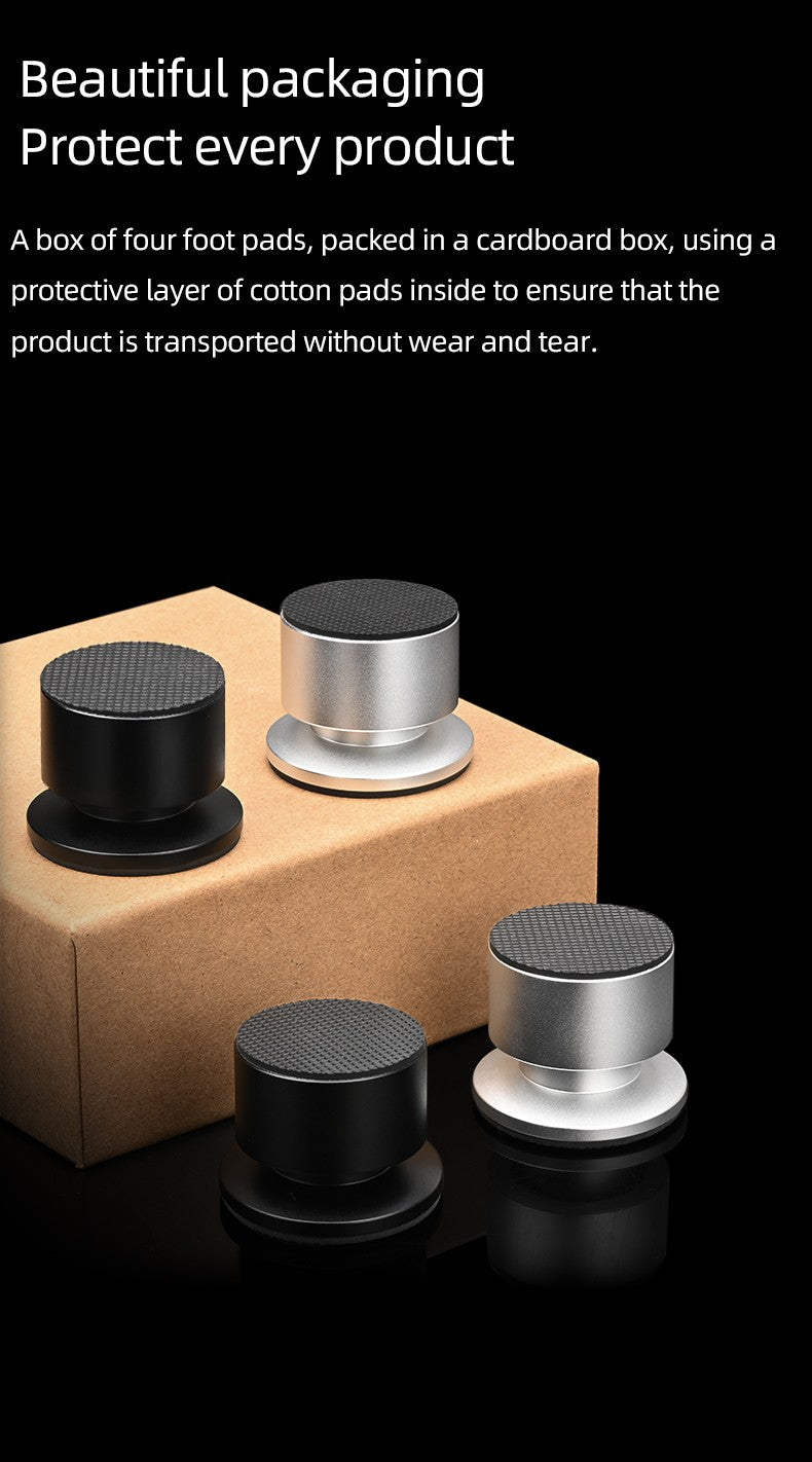 HiFi 4Pcs Speaker Spike Suporte Pés Almofadas Liga de Alumínio Mixer Fibra de Carbono Ajustável Pinos Amortecedores para Caixas de Som