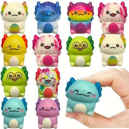 hot 12/24PCS Kids Adult Mini Kawaii Newt Cute Stress Relief Squeeze Toys Random Slow Rising Toy Carnival Goodie Party Send Gift