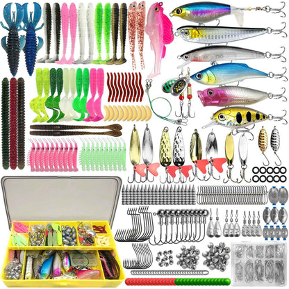 Kit de Iscas de Pesca 83/133/193/239/409 peças para Truta/Lúcio/Baixo, Conjunto de Iscas Múltiplas, Caixa de Pesca Profissional em Camadas