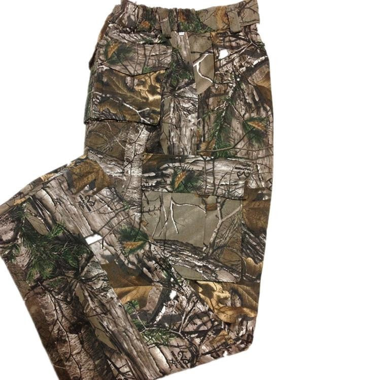 Fashion Men Pants Large Size Cotton Breathable Bionic Camouflage Trousers Outdoor Hiking Fishing Jungle Hunting Long Bottoms