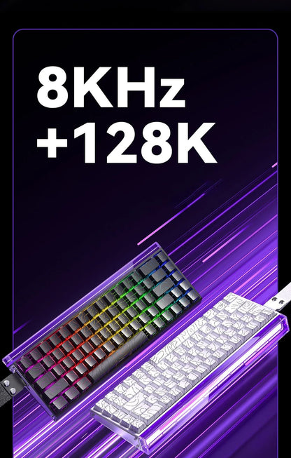 Teclado Mecânico para Jogos RGB com Switches Magnéticos AULA HERO 68HE Teclado para eSports com Acionamento Rápido e Retorno de 8K com Fio Personalizado