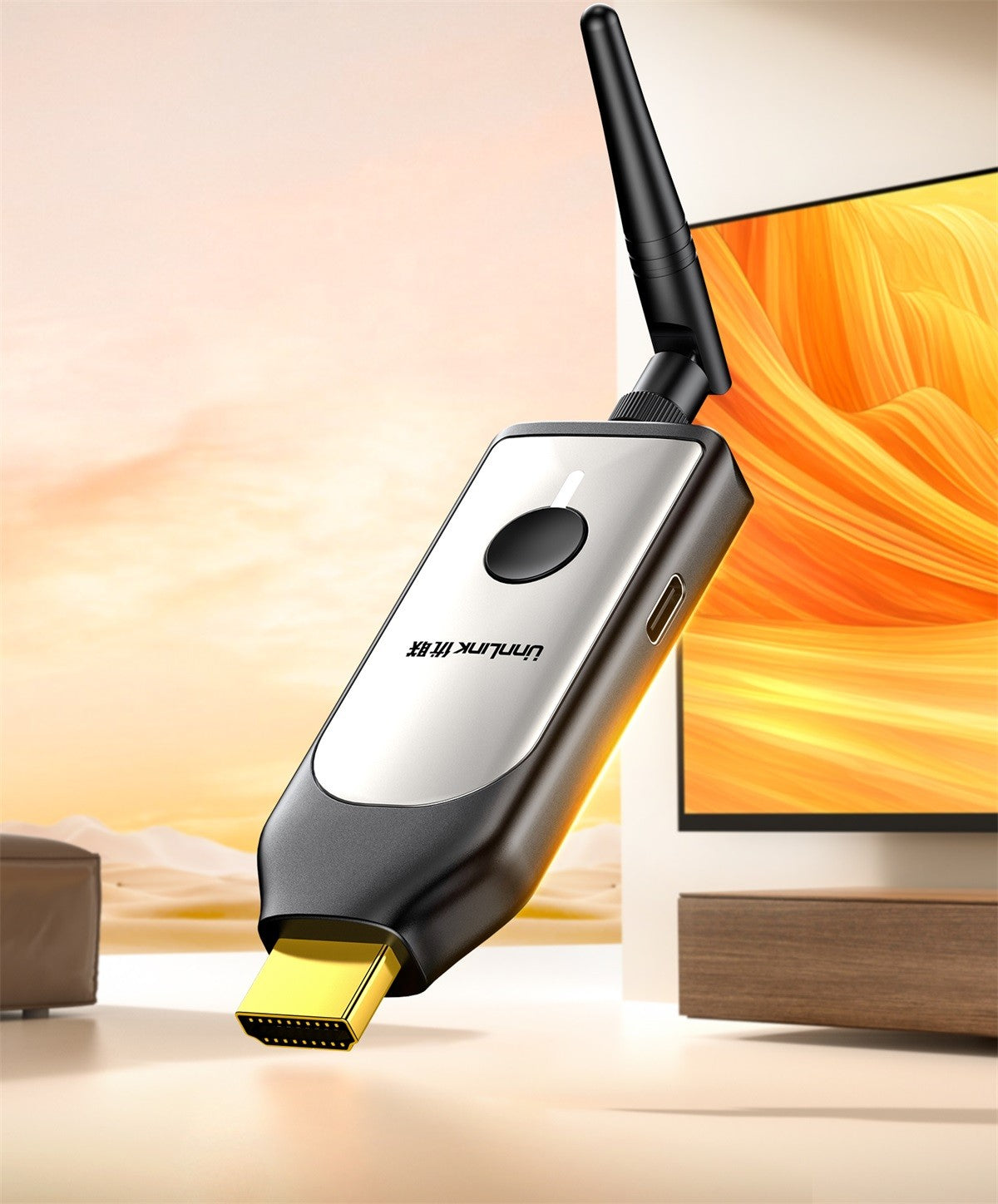 Unnlink Extensor Receptor Sem Fio HDMI 4K 150M para Celular Tablet Notebook PC para TV Adaptador Espelho 4K 30Hz/1080P 60Hz