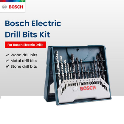 Kit de Brocas Bosch Elétrica Mistas 15Pçs 3/4/5/6/8mm Conjunto de Brocas para Madeira/metal/pedra Acessórios de Perfuração para Carpintaria Perfurador de Furo