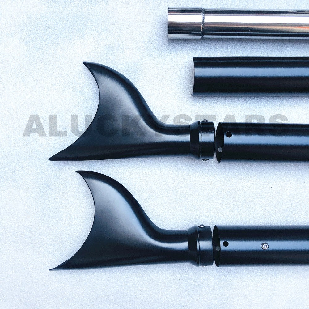 Black Chrome Dual Exhaust System Muffler For Harley Softail Heritage Classic Fat Boy Deluxe Slim Cross Bones 1997-2017