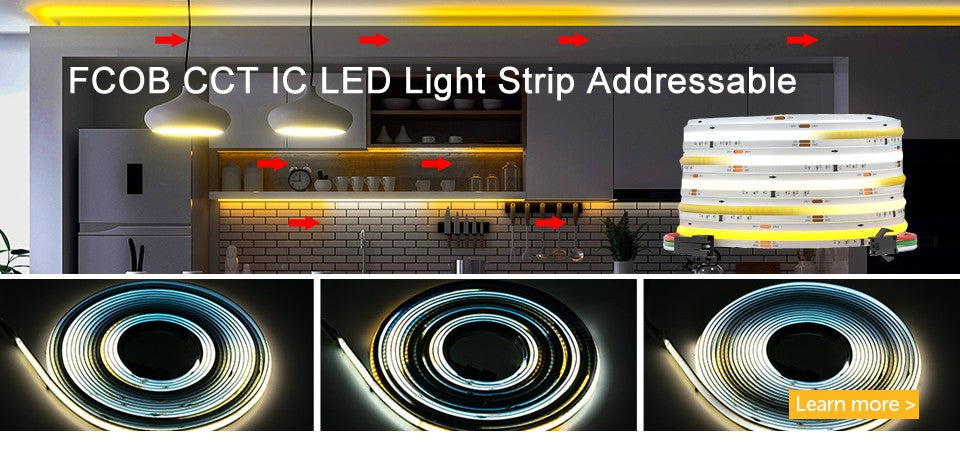 FCOB SPI RGB IC LED Light Strip WS2811 Addressable 720 630 LEDs Dream Color DC12V 24V WS2812B High Flexible FOB COB Lights