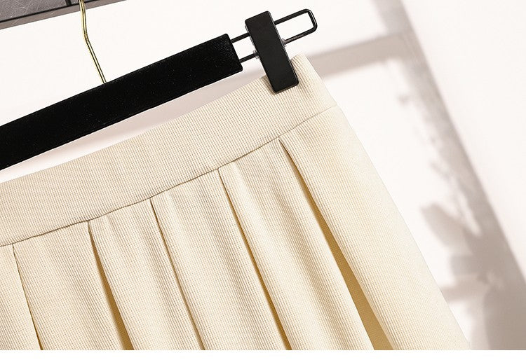 2025 Plus Size Pleated Skirts Solid Versatile Medium Length Skirt A-Line Maxi Gown Cover Autumn Winter New Half-length Skirt