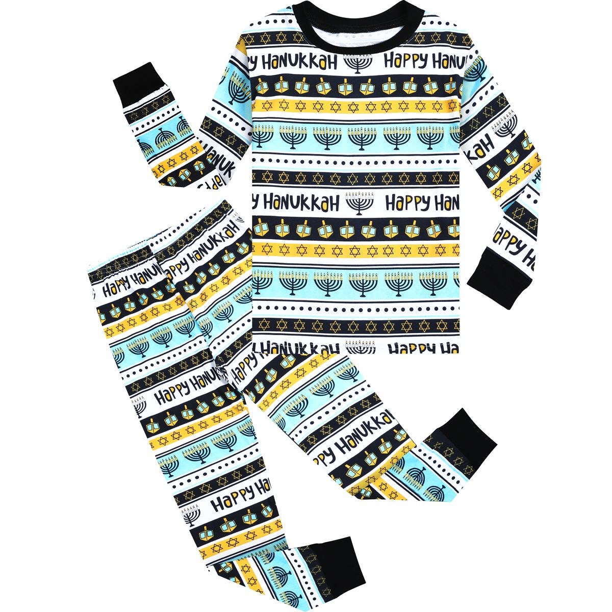 Hanukkah Pajamas Kids Pyjamas Boys Toddler Chanukah Candle Lgnite Nine Lamp Holders Homewear Infant Gift Clothes Winter Pjs