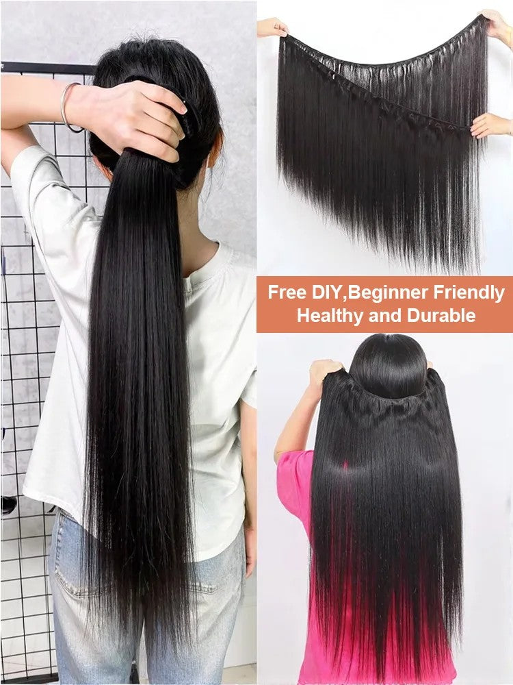 Cabelo Humano Liso de 26 28 30 Polegadas, Pacotes de Cabelo Virgem Brasileiro Remy Cru, Trama de Extensão 100% Não Processada, Preto Natural para Mulheres
