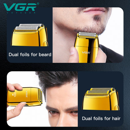 VGR Rechargeable Electric Shaver For Men Beard Hair Electric Razor Facial & Bald Head Shaving Machine With Extra Mesh