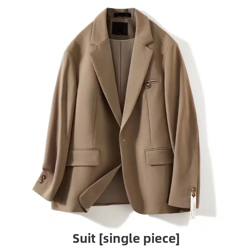 Casual Drapey Suit Set Men's Stylish Complete Set Cool College Students Street Fashion Korean Version Autumn Winter Suit