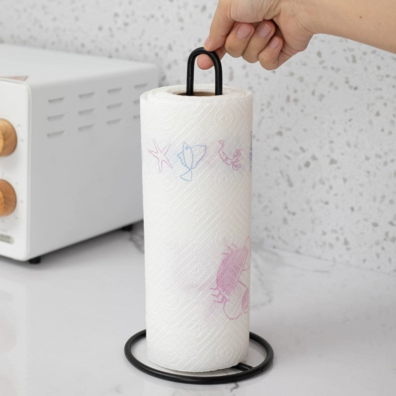 Bathroom accessories Vertical Wrought Iron Tissue Holder Creative Dining Table Storage Desktop Kitchen Roll Paper Holder