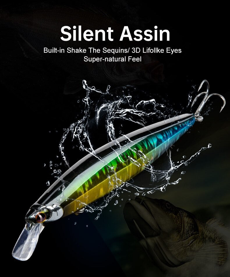 Floating Sea Bass Fishing Lures Baits 130mm 20g Minnow Lures with Flash Blade Hard Lure Good Action Wobblers Tackle Pike