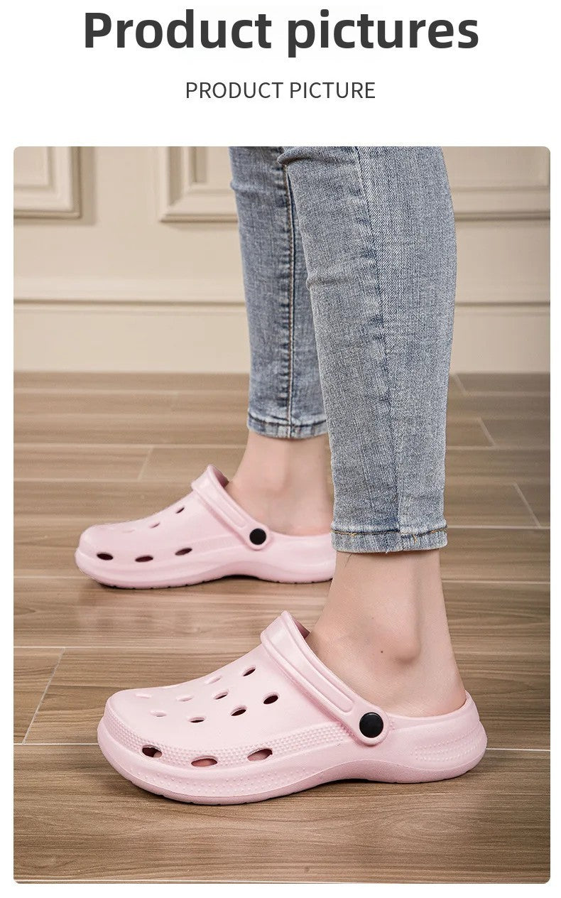 Stock Available 2024 New Large Size Beach Hollow Out Sandals Men's and Women's Garden Shoes Plus Size EVA Sole EVA Strap