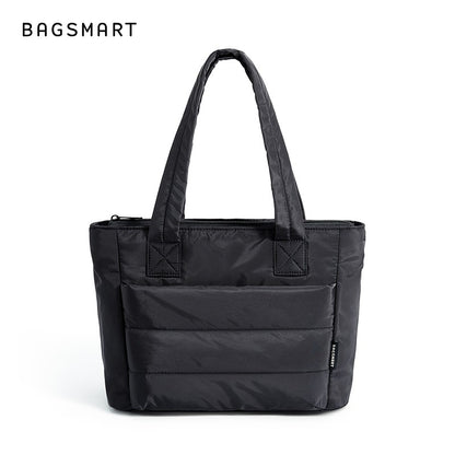 BAGSMART Women's Tote Bag Simple Travel Bag Casual Commuting Messenger Handbag Student College Shoulder Bag