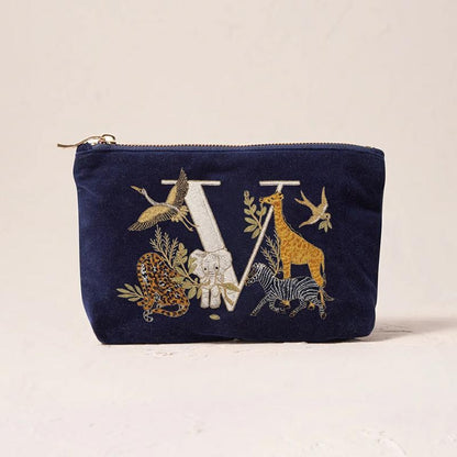 Fashionable Portable Makeup And Cosmetic Tool Storage Animal Pattern Printed Velvet Fabric Large Capacity Cosmetic Bag