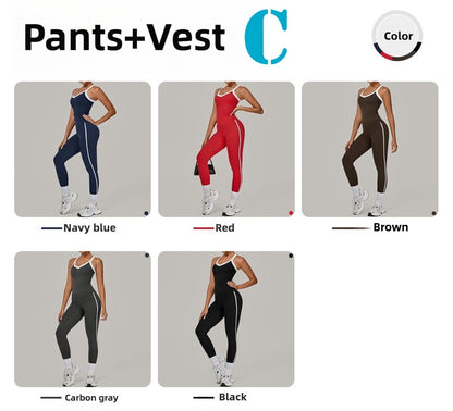 Yoga Suit Sports Fitness High Waist Peach Hip Tight Removable Padding Sports Bra Outfit Running Workout Clothes Gym Leggings Set