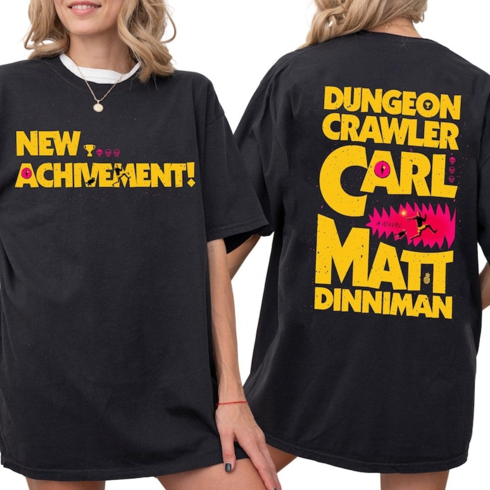 New Achievement Dungeon Crawler Carl Shirt Gift for Reader Fantasy Science Fiction Book Lover Donut Fan Tops Bookish Tees