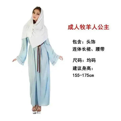 Aladdin  India Middle East  Dubai Robe Shepherd's Costume For Men And Women Halloween Adult's Cosplay Arab Costume