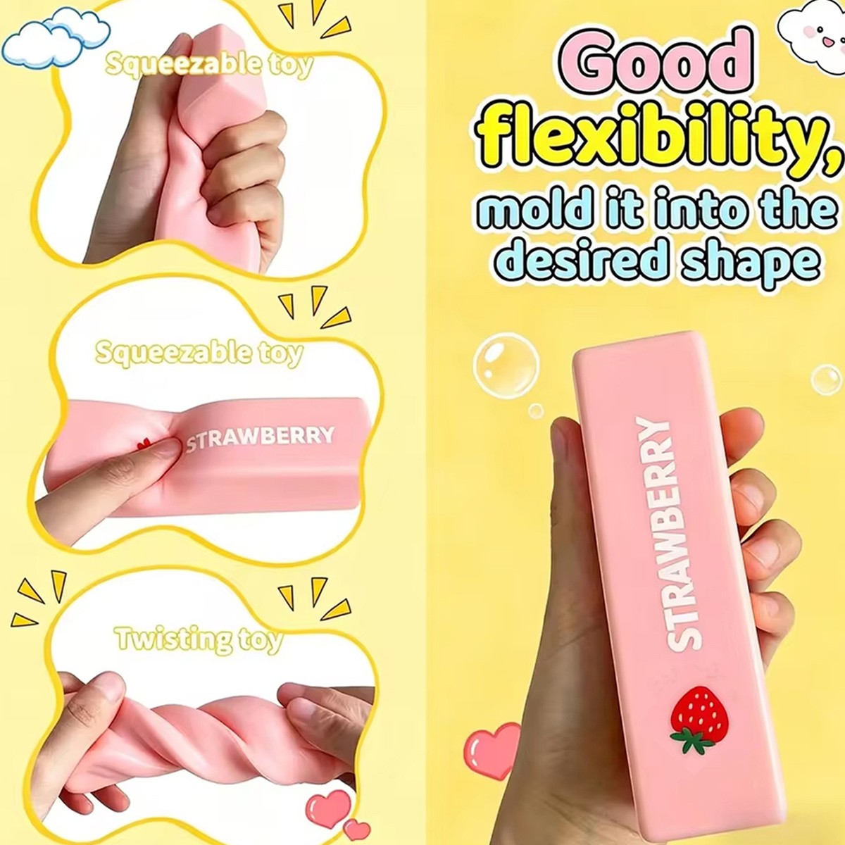 1~4Pcs Soft Squishy Butter Stick Fidget Toy Stress Relief Slow Rising Squeeze Toy for Anxiety Relief Decompression Party Gifts