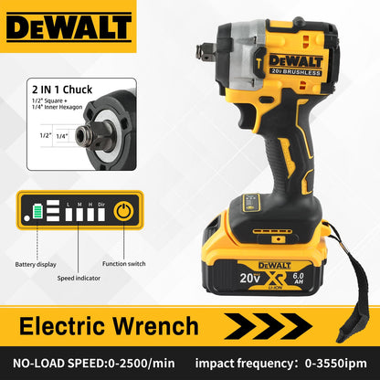 DEWALT DCF921 Parafusadeira de Impacto sem Escova 20V 1/2in e Furadeira Elétrica sem Fio - Velocidade Variável, Ferramenta Avulsa Multifuncional